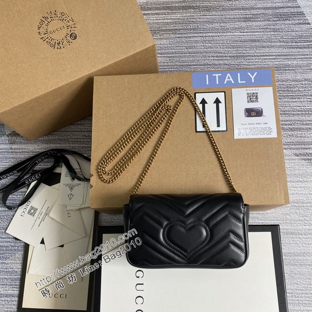 Gucci經典百搭女包 古馳GG Marmont Mini女包 Gucci原廠皮鏈條迷你小挎包 476433  ydg3133